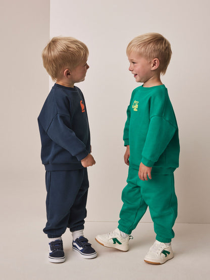Dsiney Kidz - Green/Navy Back Print Crew Neck Joggers Set 4 Piece (3mths-7yrs) image 2