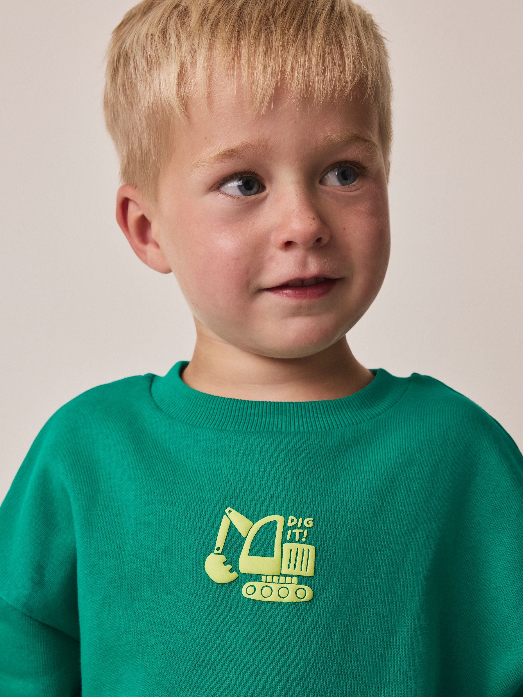 Dsiney Kidz - Green/Navy Back Print Crew Neck Joggers Set 4 Piece (3mths-7yrs) image 4