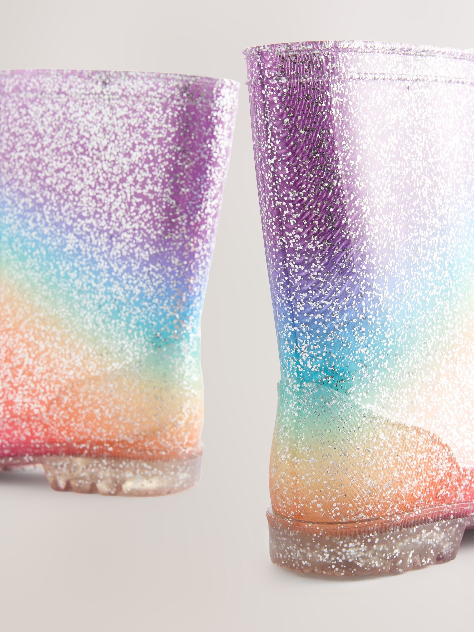 Rainbow Glitter Wellies image 4