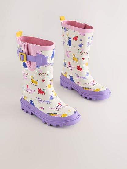 Dog Printed Standard Fit (F) Buckle Wellies image 1