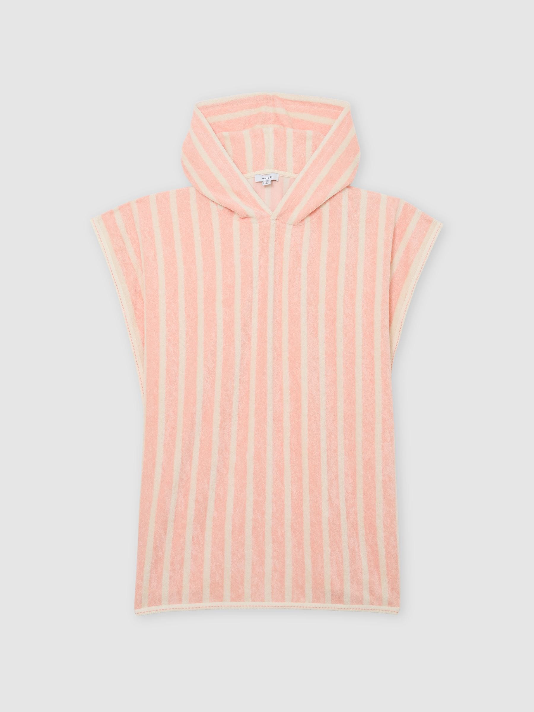 Reiss Peach Dune 13-14 yrs Striped Hooded Towel Cape image 1