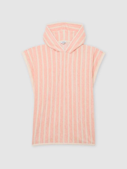 Reiss Peach Dune 13-14 yrs Striped Hooded Towel Cape image 1