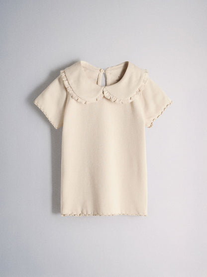 Dsiney Kidz - The Set 4 Pack Short Sleeve Rib Jersey Collared Tops Pink/Grey/Beige/White image 2