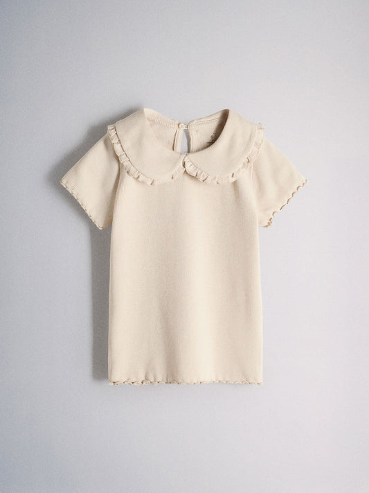 Dsiney Kidz - The Set 4 Pack Short Sleeve Rib Jersey Collared Tops Pink/Grey/Beige/White image 2