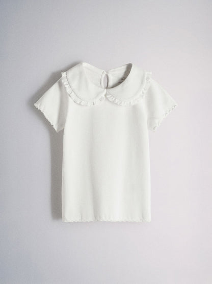 Dsiney Kidz - The Set 4 Pack Short Sleeve Rib Jersey Collared Tops Pink/Grey/Beige/White image 3