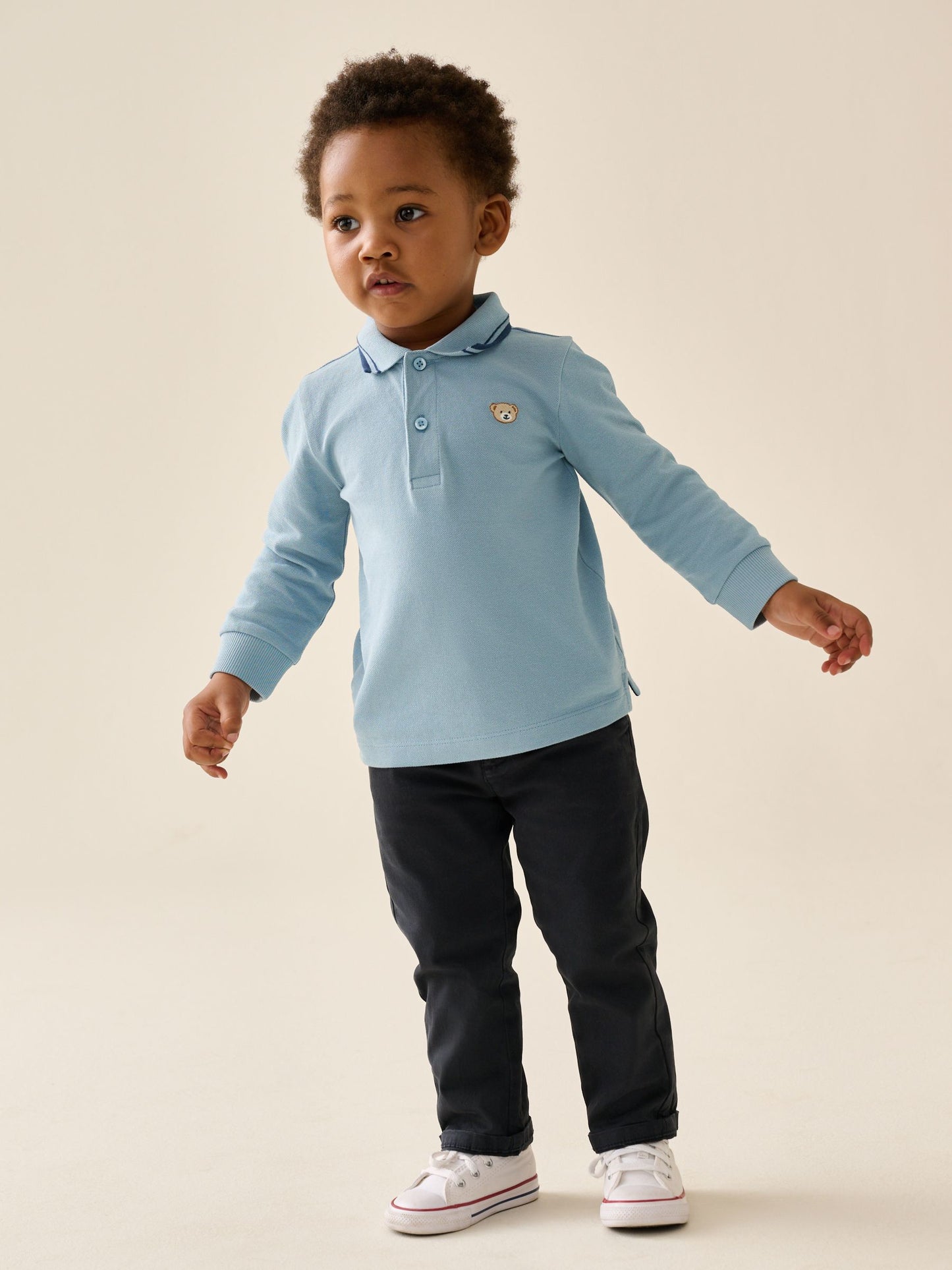 Dsiney Kidz - Light Blue Long Sleeve Polo Shirt (3mths-7yrs) image 2