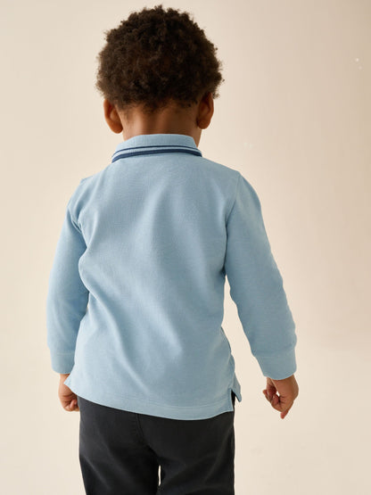 Dsiney Kidz - Light Blue Long Sleeve Polo Shirt (3mths-7yrs) image 3