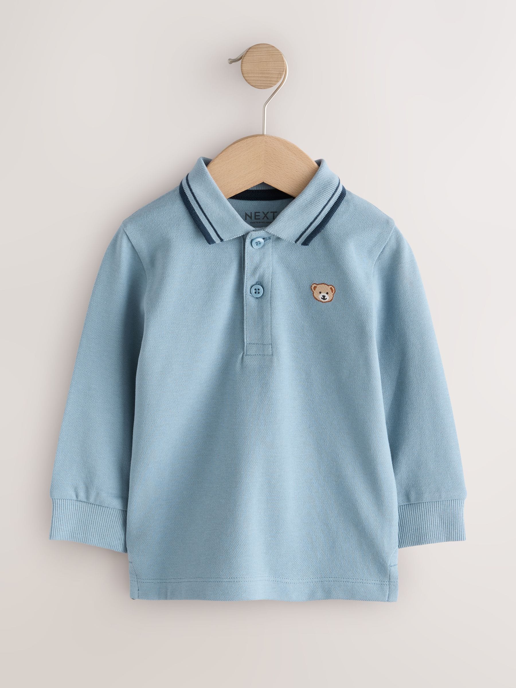 Dsiney Kidz - Light Blue Long Sleeve Polo Shirt (3mths-7yrs) image 5