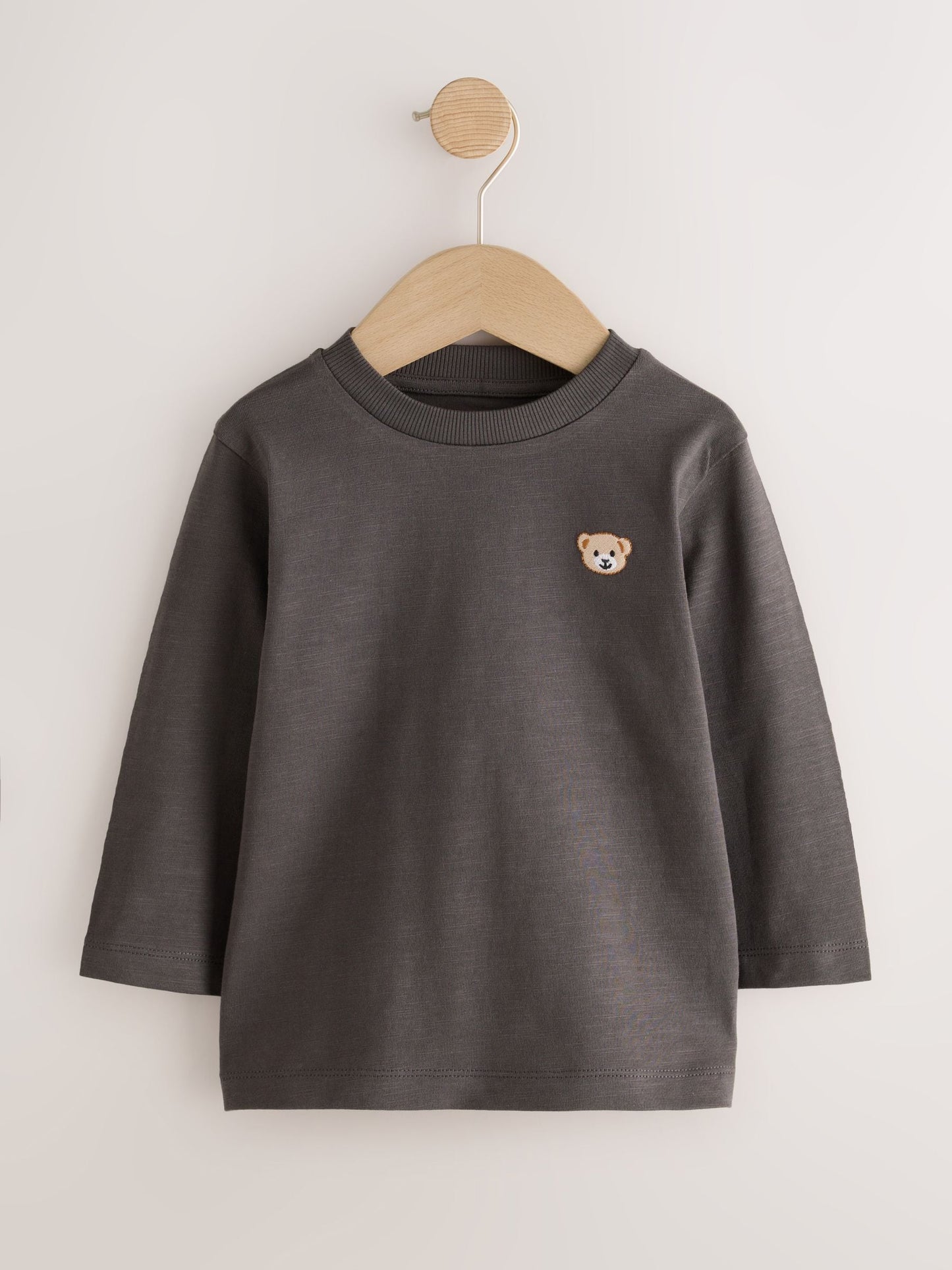 Dsiney Kidz - Multi Black Embroidered Bears Long Sleeve T-Shirts 5 Pack (3mths-7yrs) image 2