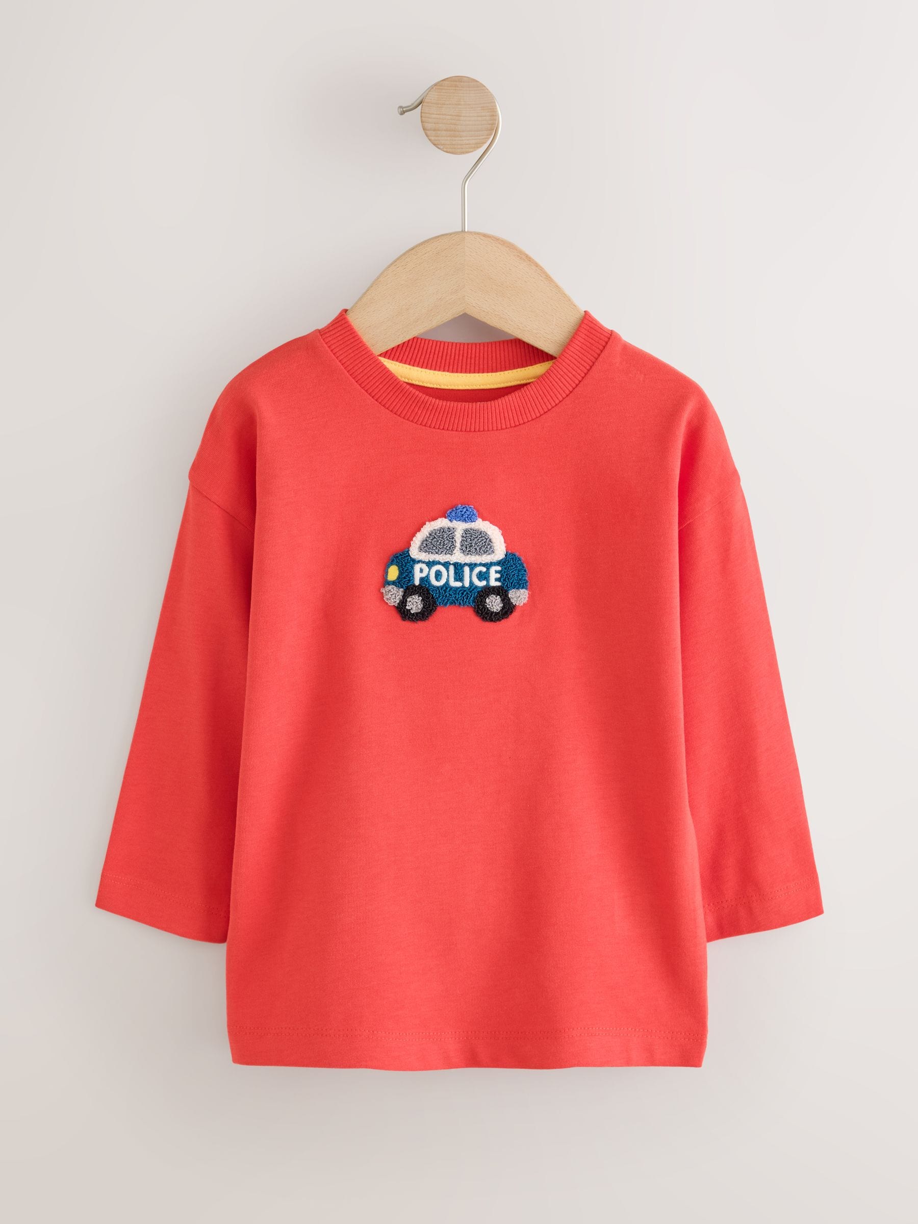 Dsiney Kidz - Multi Bright Transport Long Sleeve Applique T-Shirts 3 Pack (3mths-7yrs) image 2