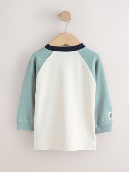 Dsiney Kidz - Multi Navy Long Sleeve Raglan T-Shirts 3 Pack (3mths-7yrs) image 4