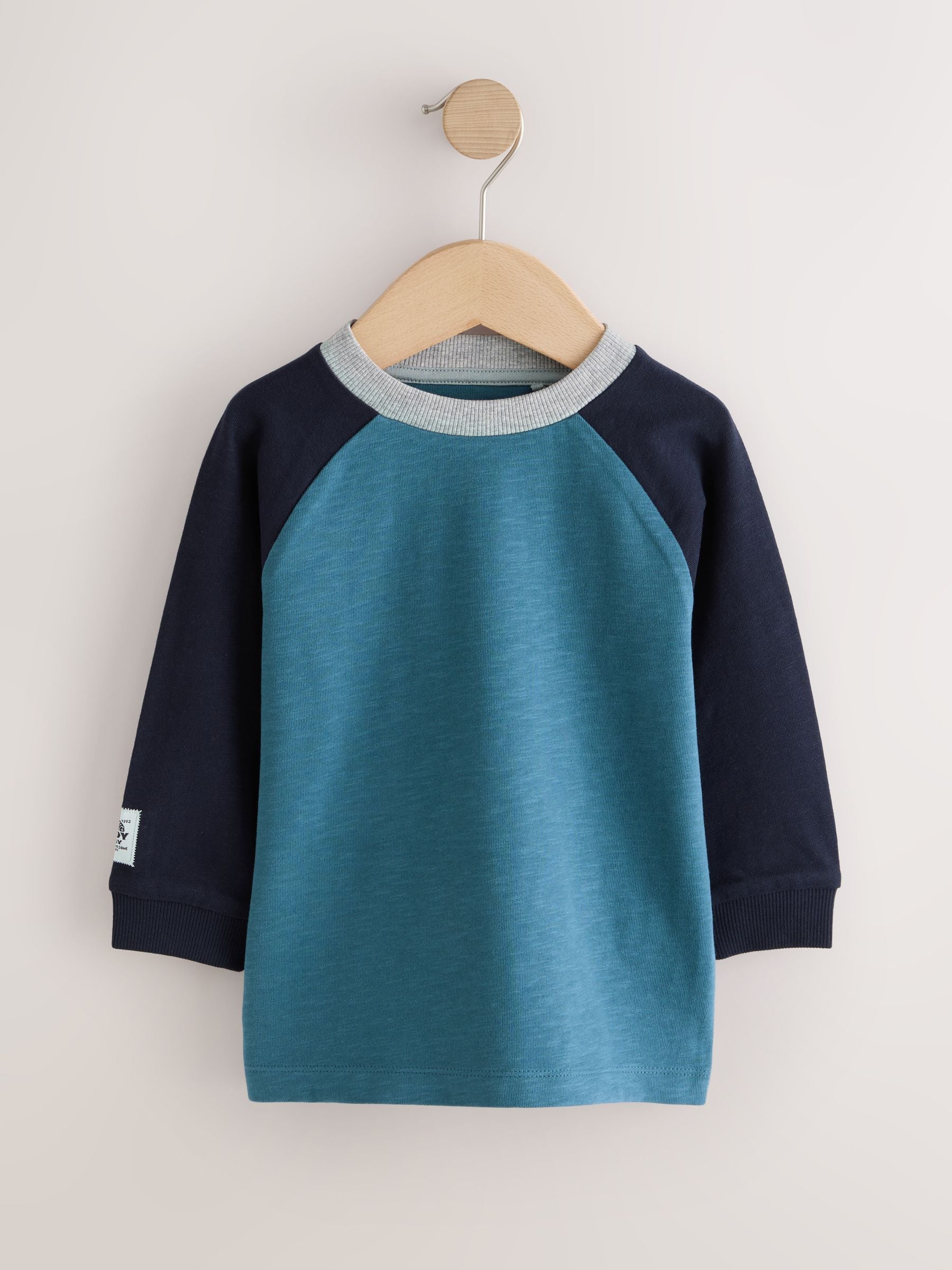 Dsiney Kidz - Multi Navy Long Sleeve Raglan T-Shirts 3 Pack (3mths-7yrs) image 5