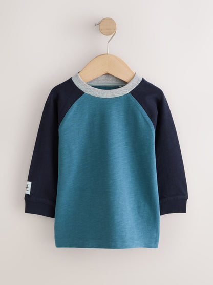 Dsiney Kidz - Multi Navy Long Sleeve Raglan T-Shirts 3 Pack (3mths-7yrs) image 5