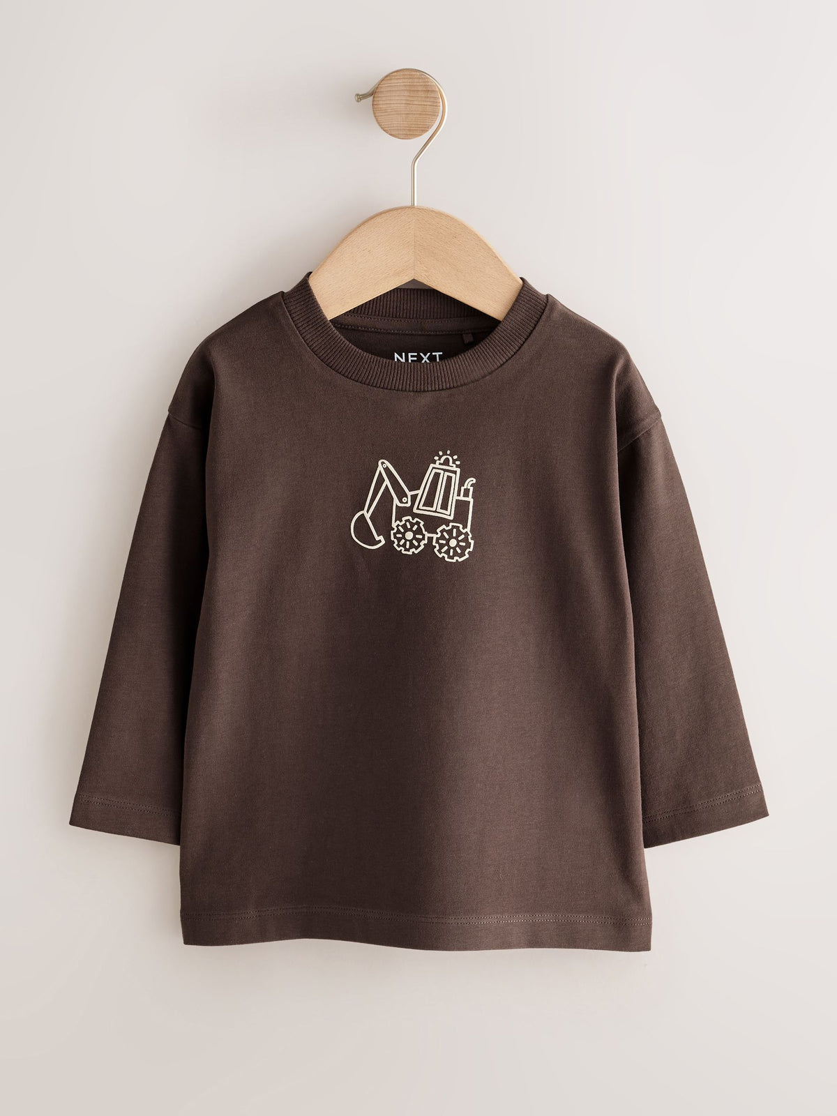 Dsiney Kidz - Neutral Digger Long Sleeve Graphic T-Shirts 3 Pack (3mths-7yrs) image 2