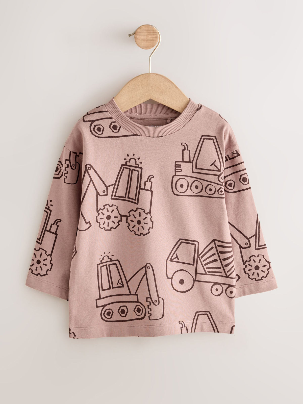 Dsiney Kidz - Neutral Digger Long Sleeve Graphic T-Shirts 3 Pack (3mths-7yrs) image 4