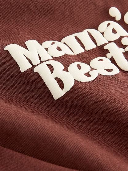 Dsiney Kidz - Chocolate Brown Mama's Bestie Slogan Long Sleeve Small Graphic Printed T-Shirt (3mths-7yrs) image 4