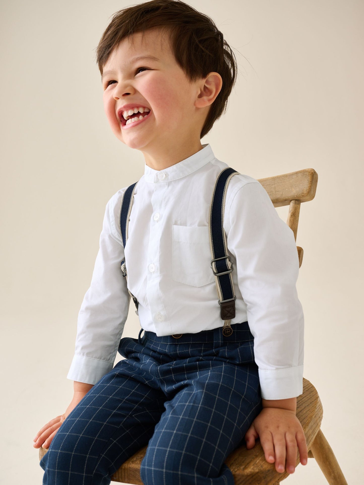 Dsiney Kidz - Navy Check Shirt Trousers Braces & Bow Tie Set (3mths-9yrs) image 4
