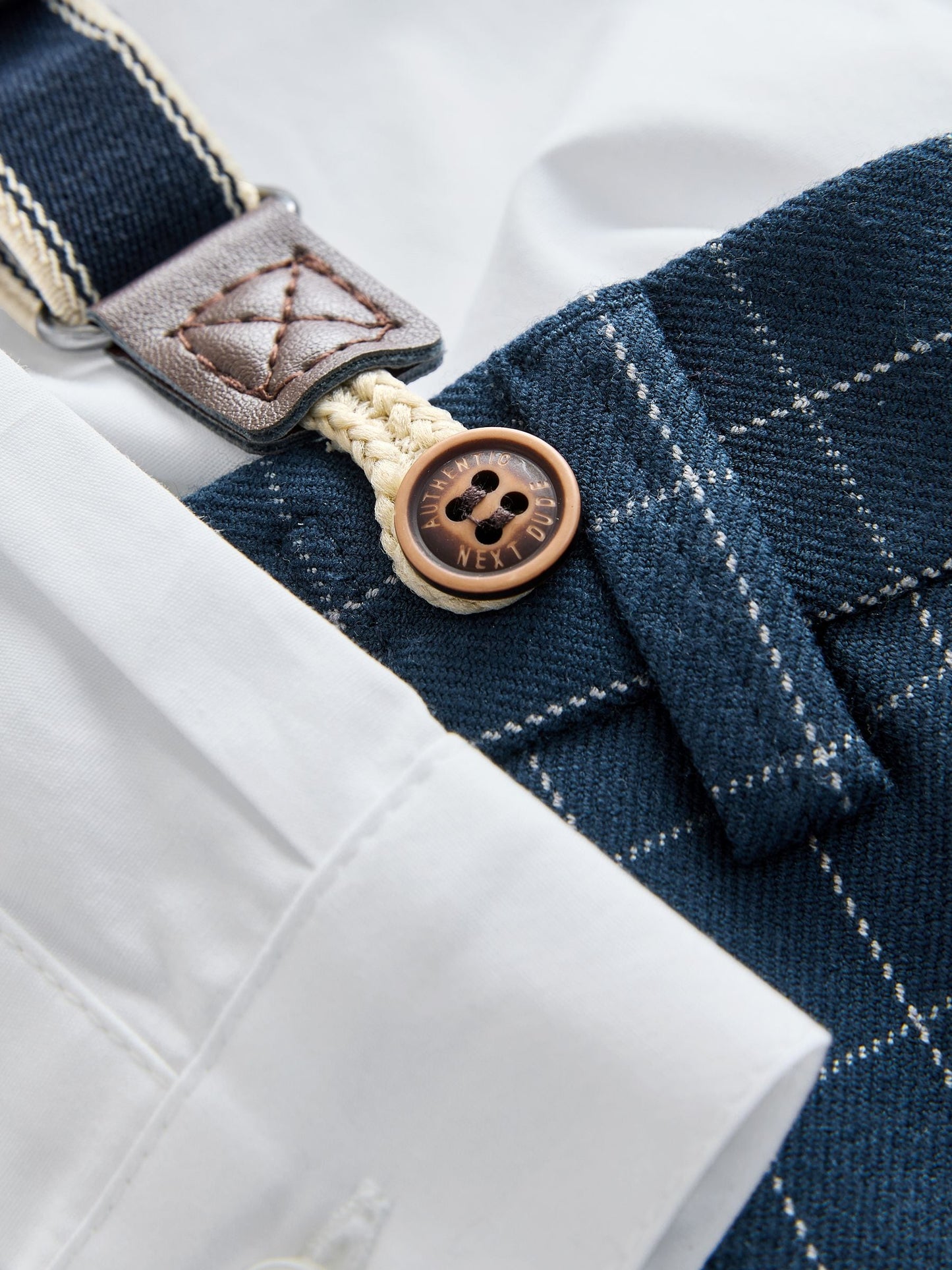 Dsiney Kidz - Navy Check Shirt Trousers Braces & Bow Tie Set (3mths-9yrs) image 8