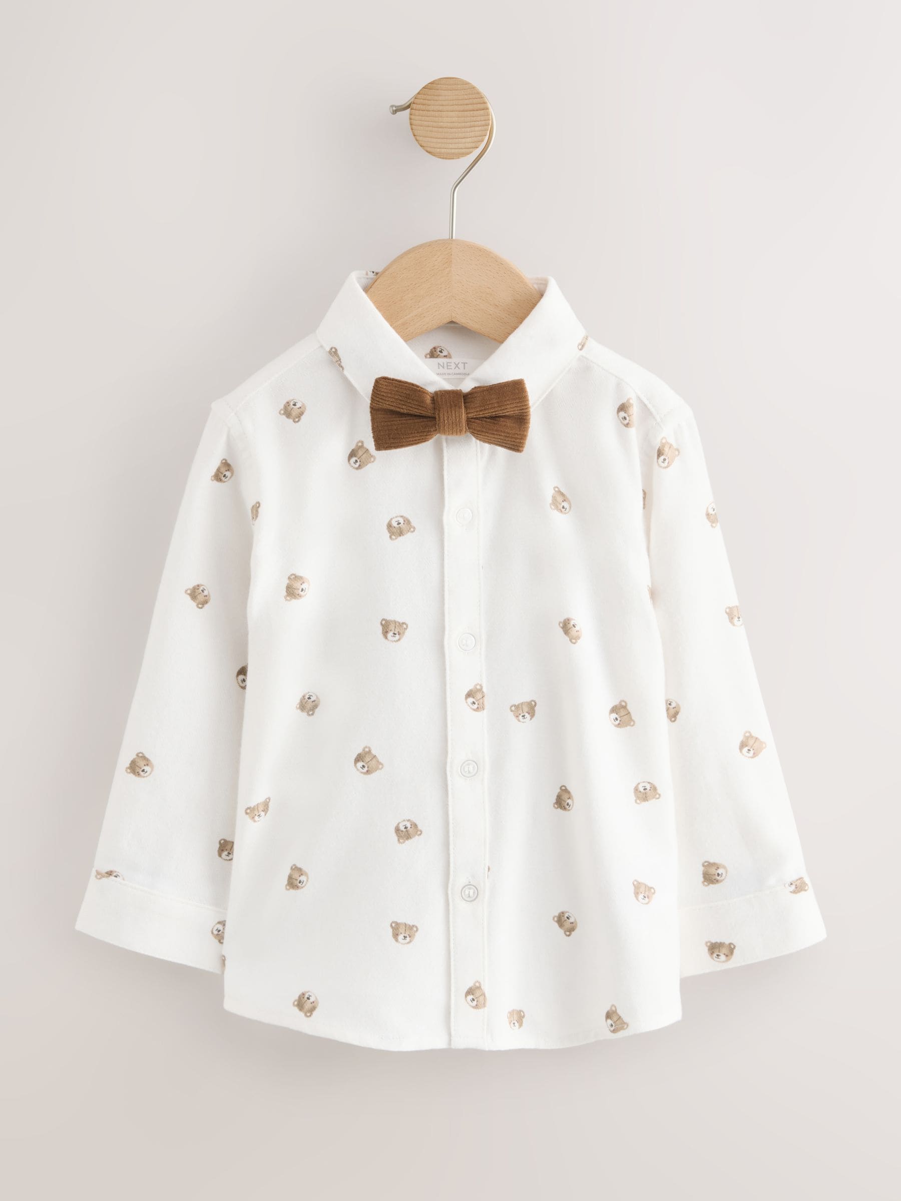 Tan Brown Bear Shirt Trousers Braces & Bow Tie Set (3mths-9yrs) image 7