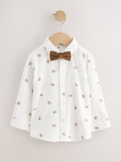 Tan Brown Bear Shirt Trousers Braces & Bow Tie Set (3mths-9yrs) image 7
