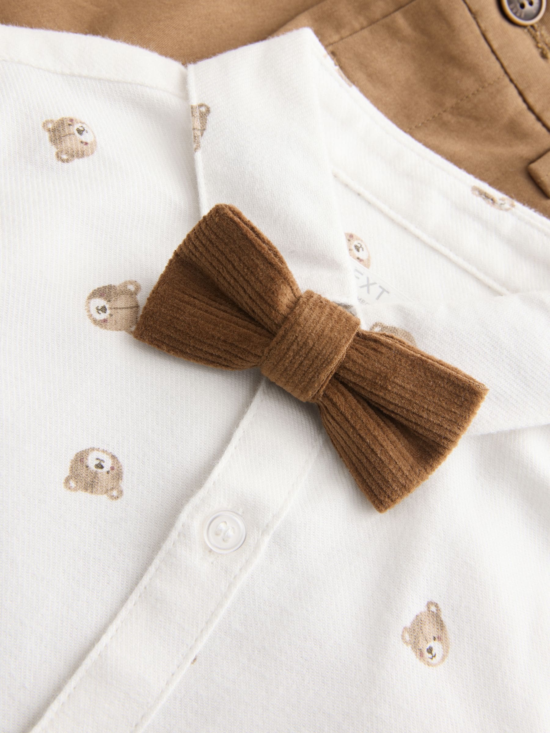 Tan Brown Bear Shirt Trousers Braces & Bow Tie Set (3mths-9yrs) image 8