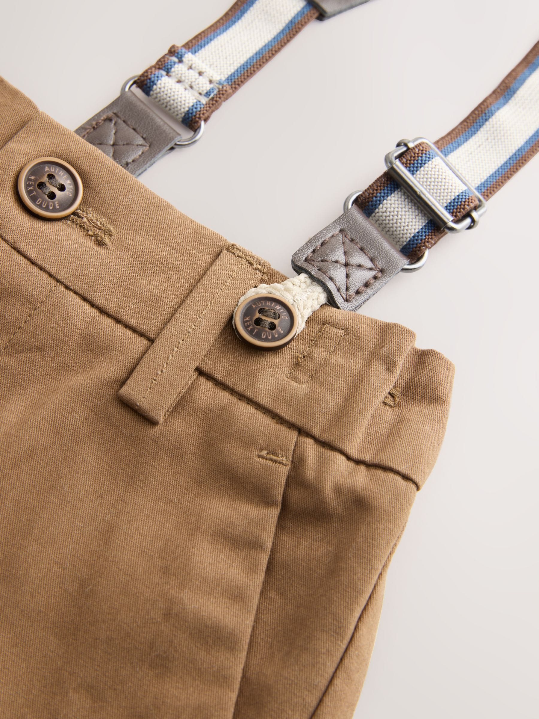 Tan Brown Bear Shirt Trousers Braces & Bow Tie Set (3mths-9yrs) image 9