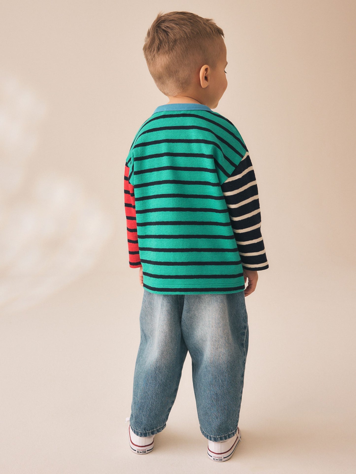 Dsiney Kidz - Green/Navy Stripe Hotchpotch Long Sleeve Stripe T-Shirt (3mths-7yrs) image 4