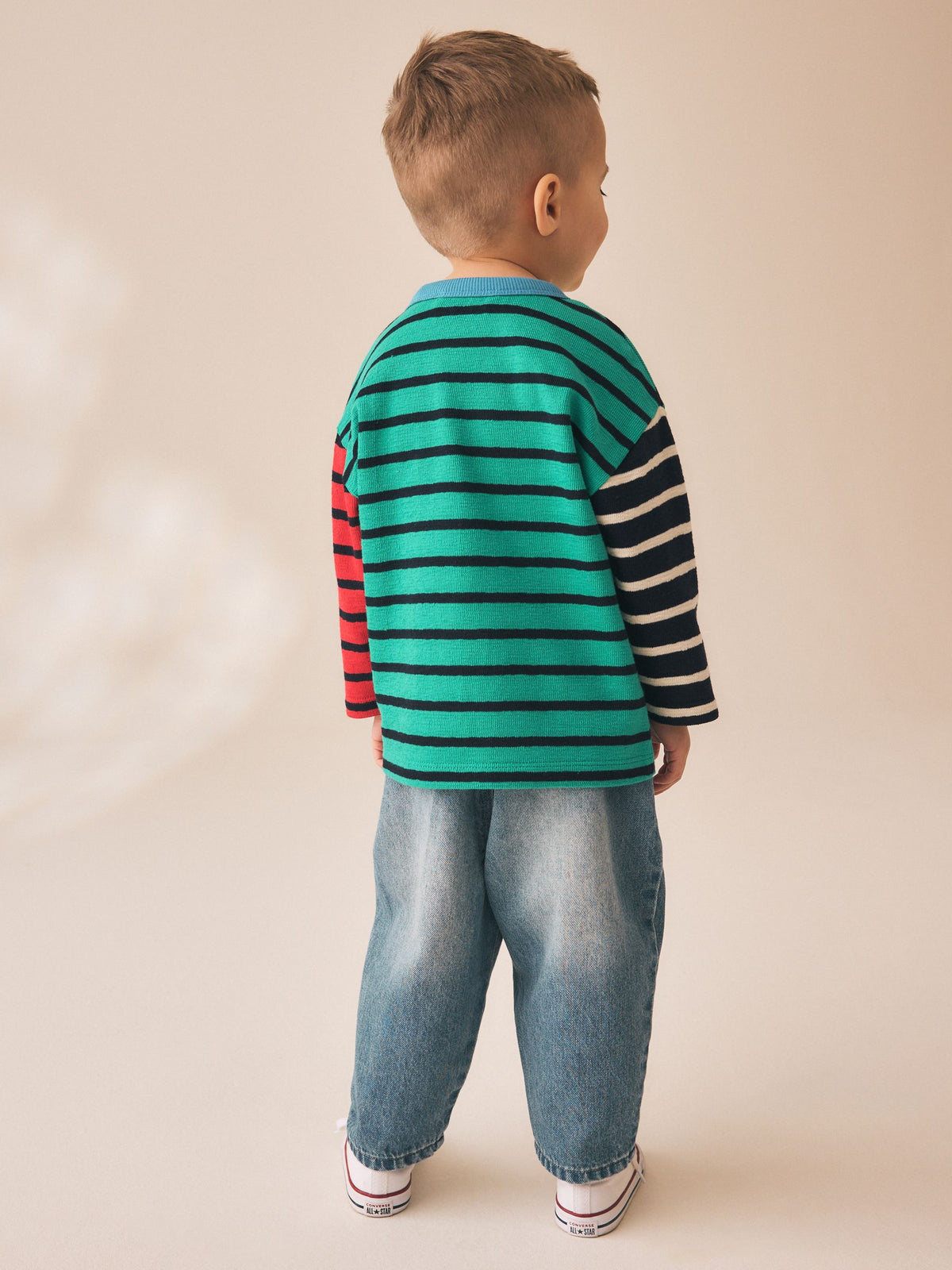 Dsiney Kidz - Green/Navy Hotchpotch Long Sleeve Stripe T-Shirt (3mths-7yrs) image 4