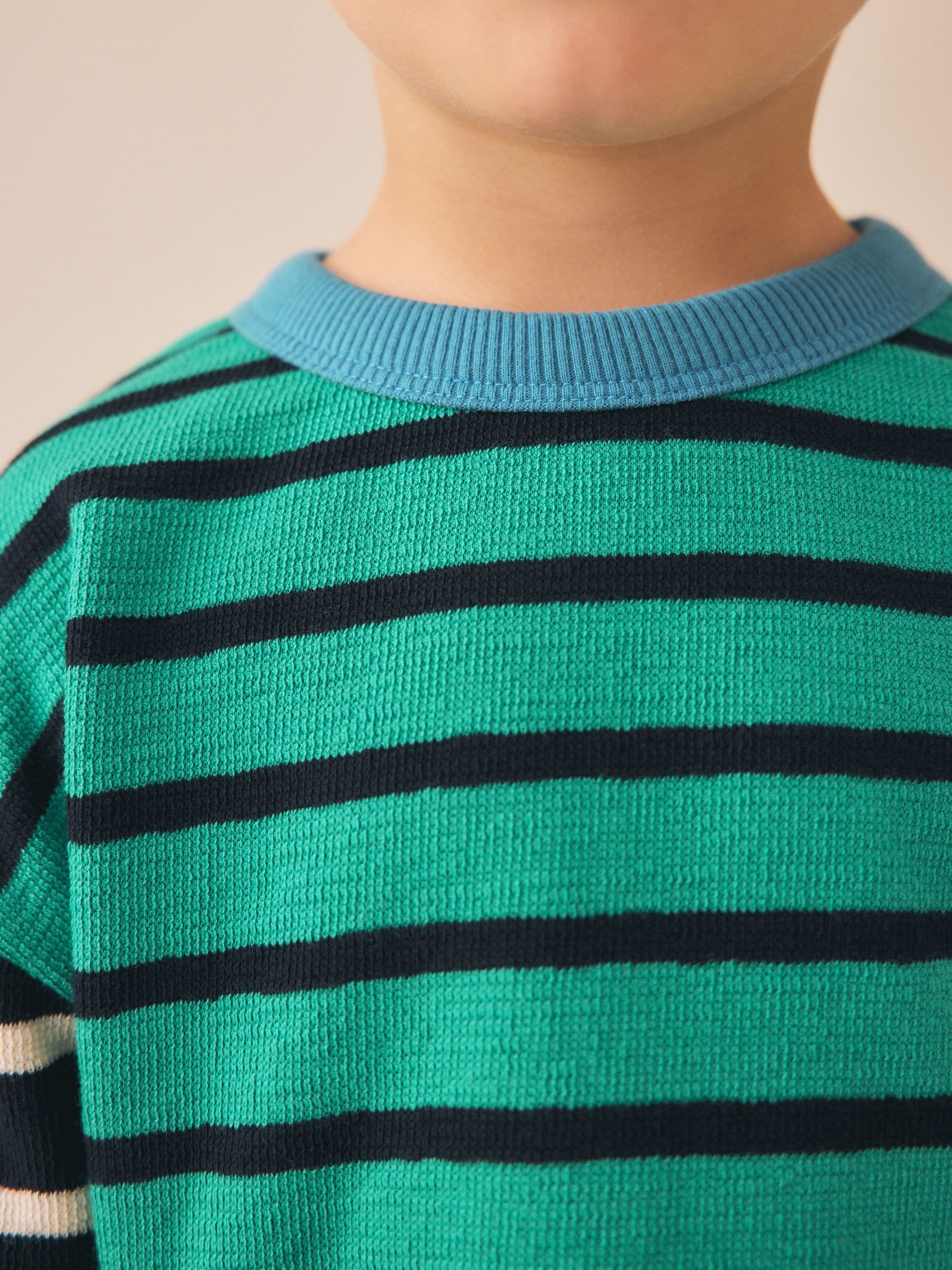 Dsiney Kidz - Green/Navy Stripe Hotchpotch Long Sleeve Stripe T-Shirt (3mths-7yrs) image 5