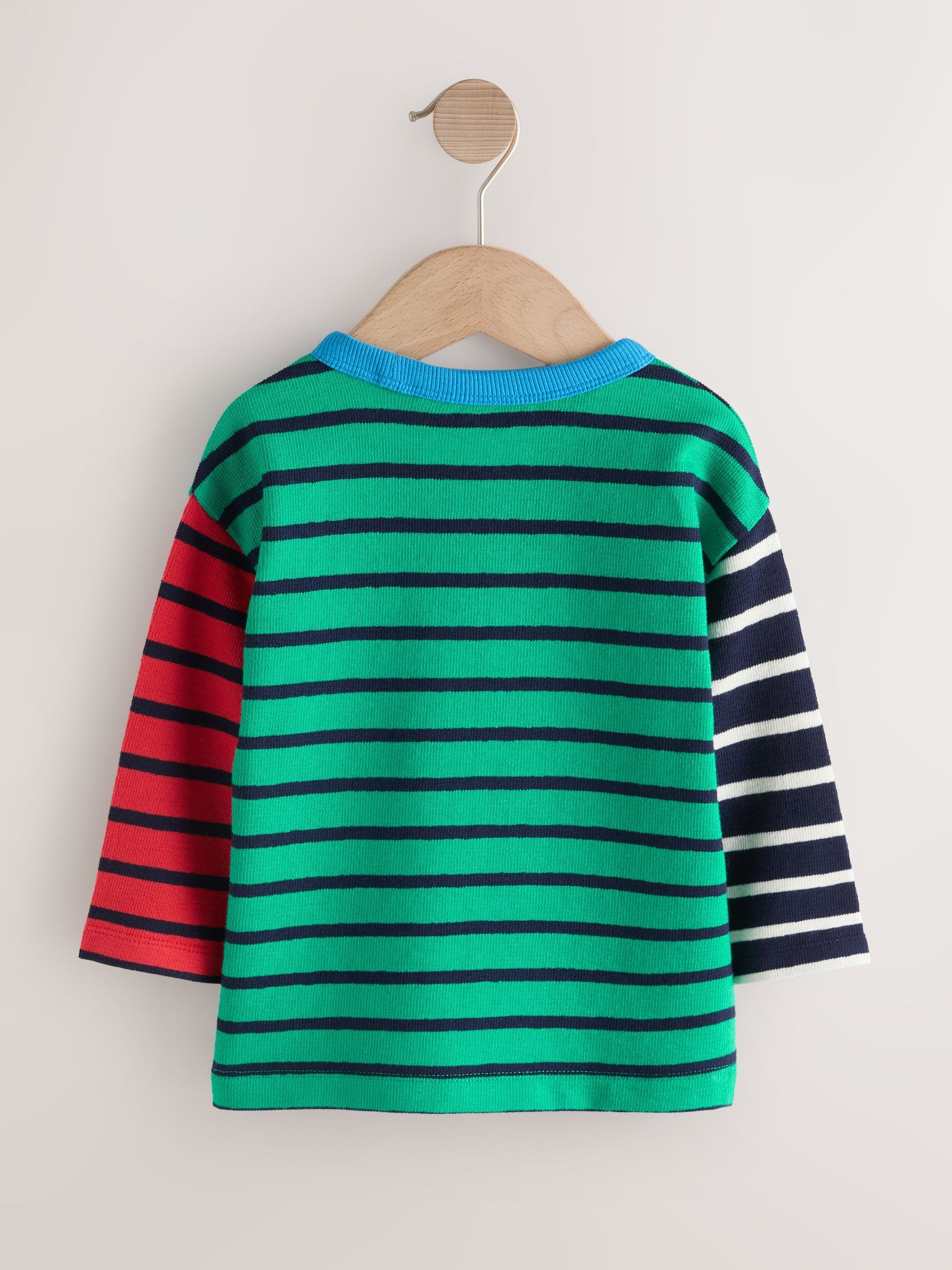 Dsiney Kidz - Green/Navy Stripe Hotchpotch Long Sleeve Stripe T-Shirt (3mths-7yrs) image 7