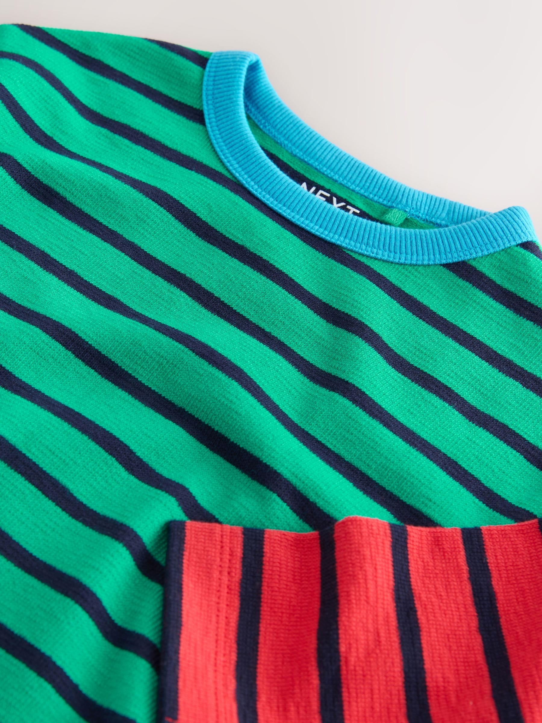 Dsiney Kidz - Green/Navy Stripe Hotchpotch Long Sleeve Stripe T-Shirt (3mths-7yrs) image 9