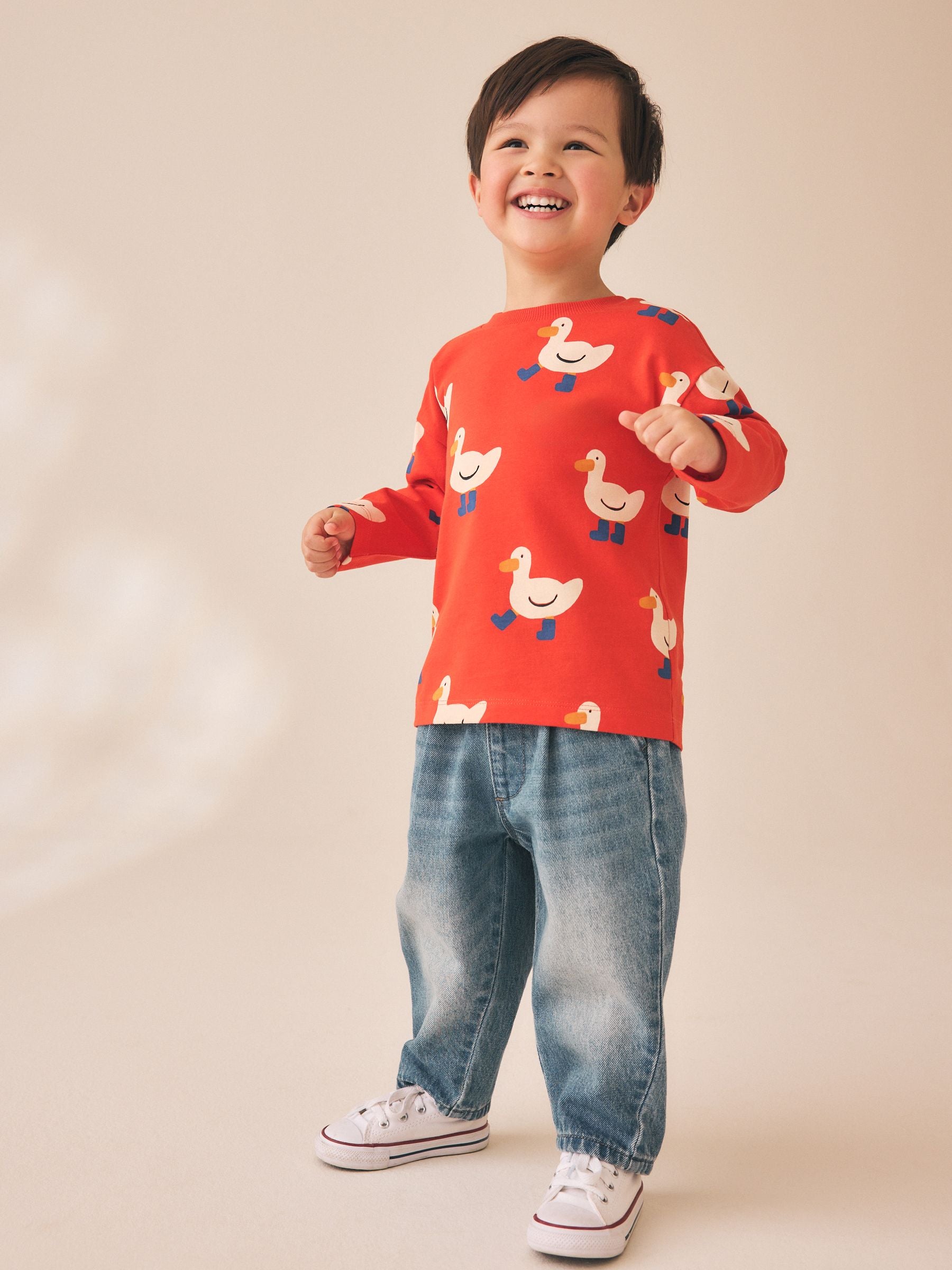 Dsiney Kidz - Red Duck Long Sleeve All Over Print T-Shirt (3mths-7yrs) image 2