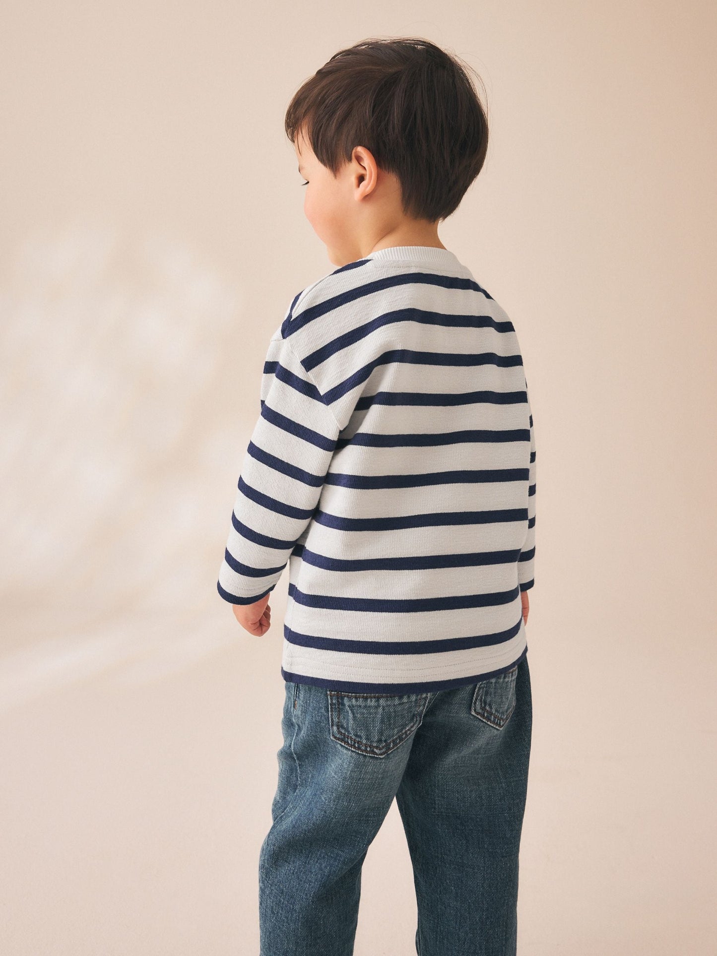 Dsiney Kidz - Cream/Navy Stripe Farm Embroidery Long Sleeve Appliqué T-Shirt (3mths-7yrs) image 3
