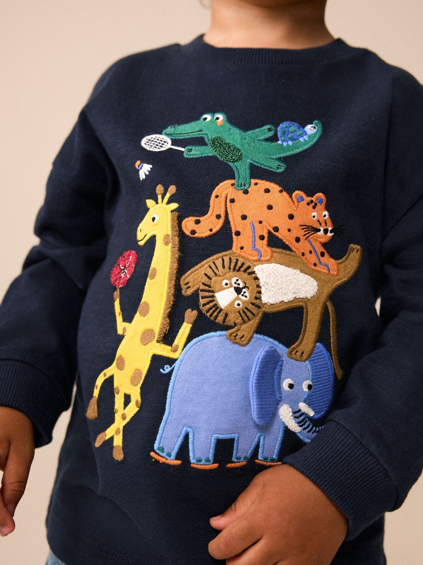 Dsiney Kidz - Dark Navy Safari Animal Long Sleeve Appliqué T-Shirt (3mths-7yrs) image 3