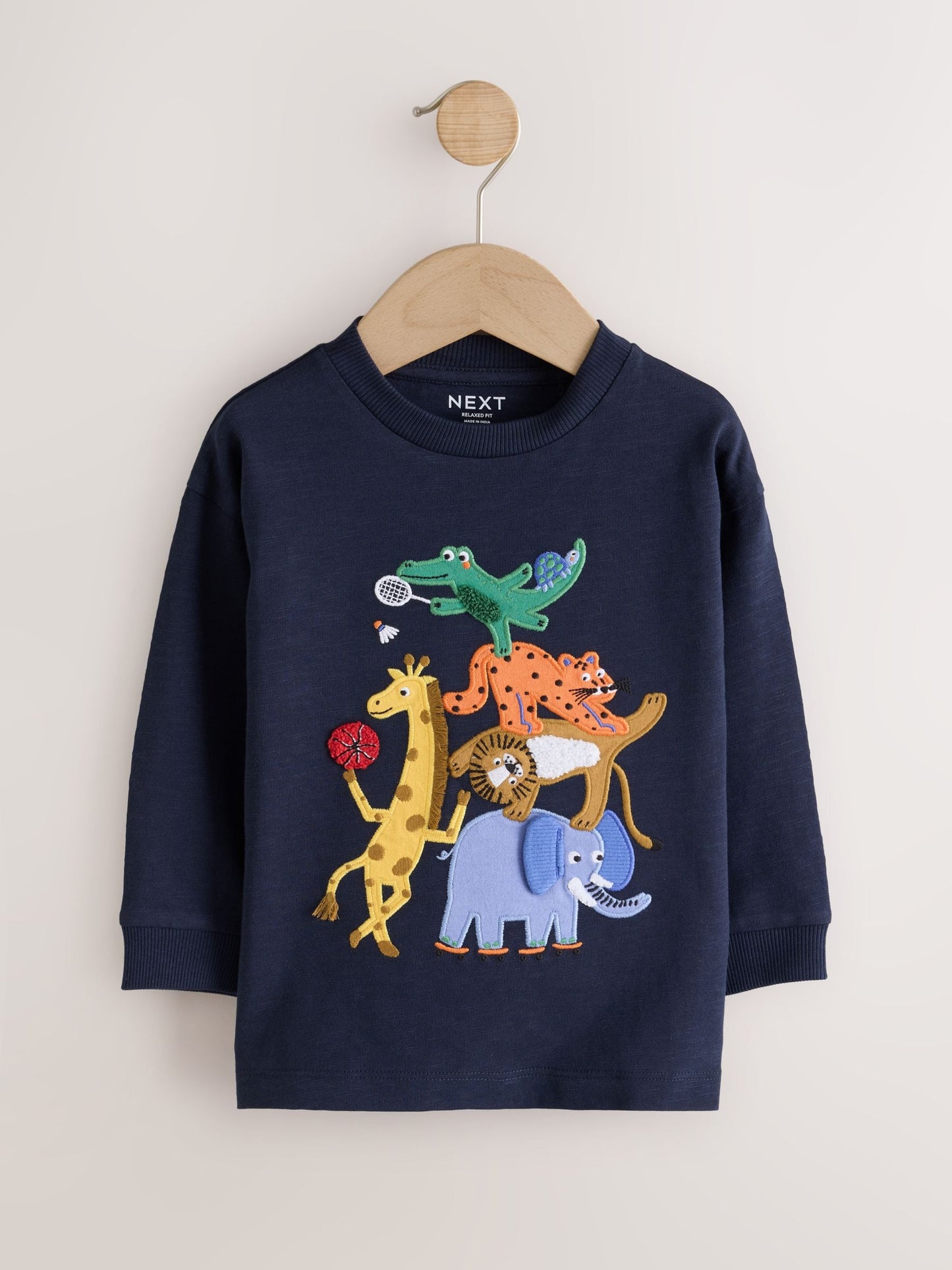 Dsiney Kidz - Dark Navy Safari Animal Long Sleeve Appliqué T-Shirt (3mths-7yrs) image 5