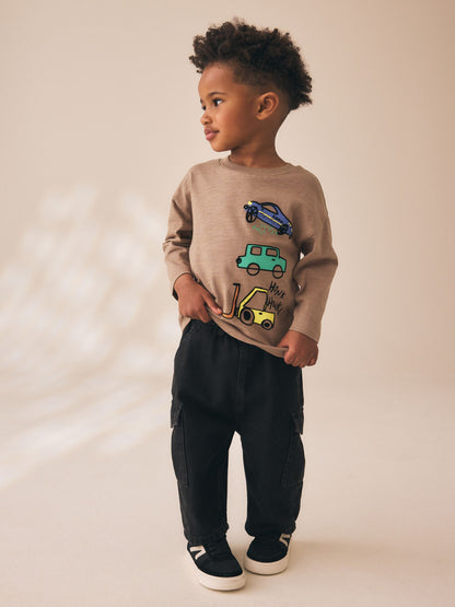 Dsiney Kidz - Brown Transport Long Sleeve Back Graphic T-Shirt (3mths-10yrs) image 3