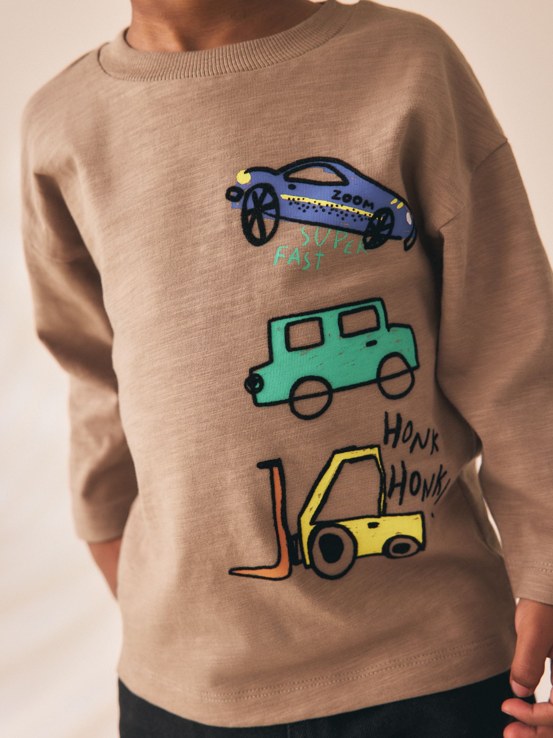 Dsiney Kidz - Brown Transport Long Sleeve Back Graphic T-Shirt (3mths-10yrs) image 4