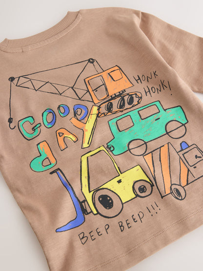 Dsiney Kidz - Brown Transport Long Sleeve Back Graphic T-Shirt (3mths-10yrs) image 9