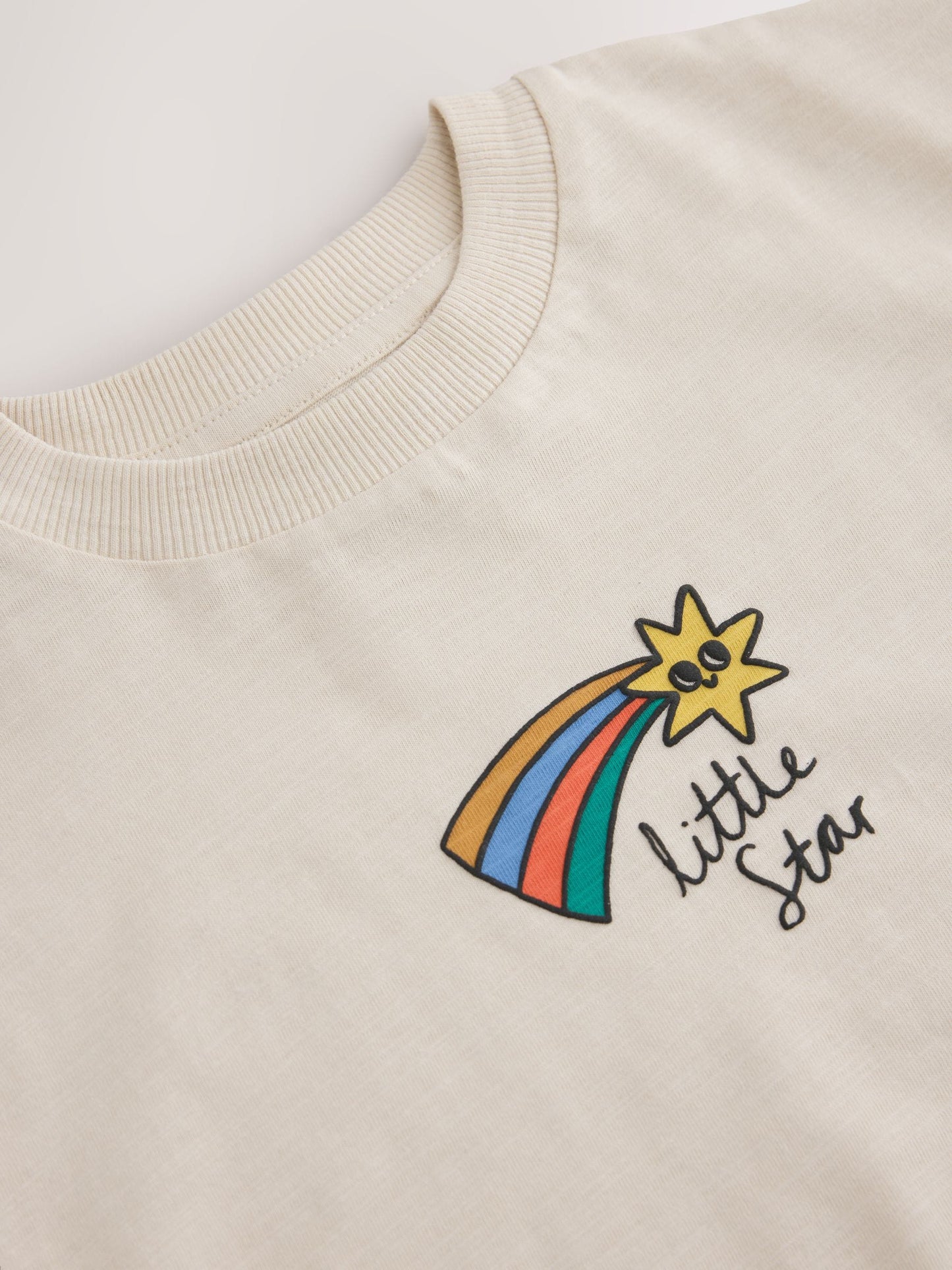Dsiney Kidz - Cream Little Star Long Sleeve Small Graphic Printed T-Shirt (3mths-7yrs) image 3
