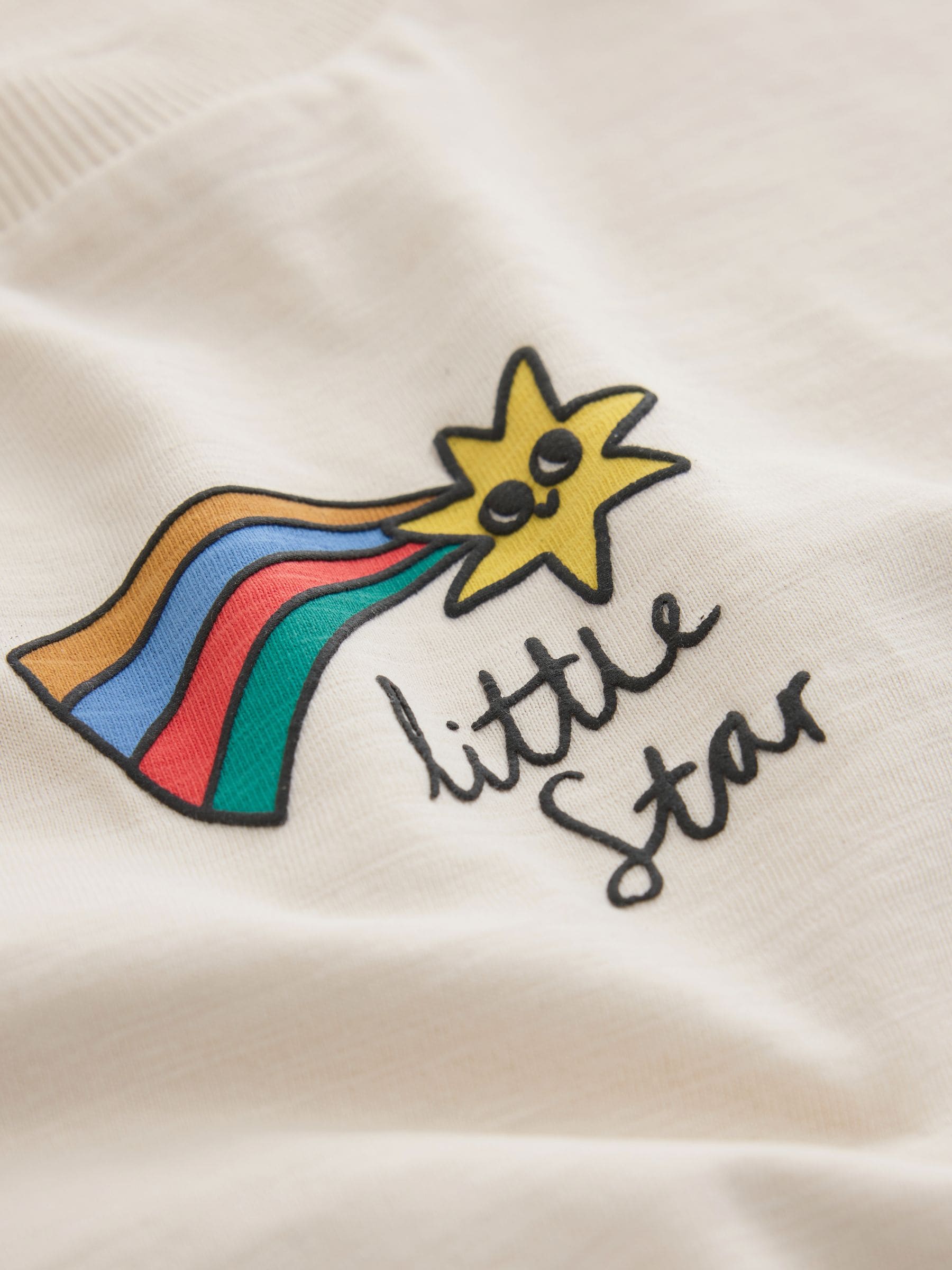 Dsiney Kidz - Cream Little Star Long Sleeve Small Graphic Printed T-Shirt (3mths-7yrs) image 4