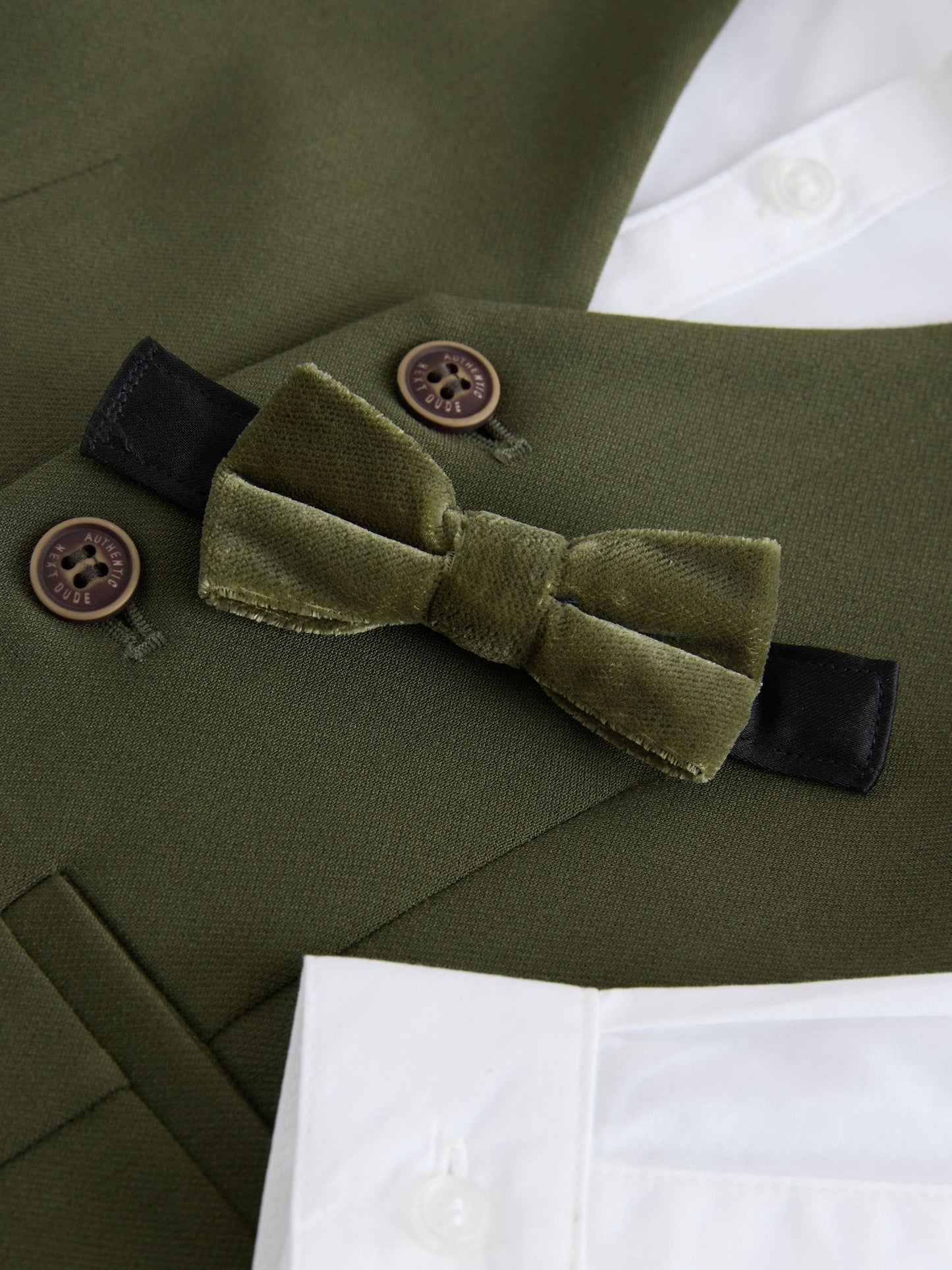 Dsiney Kidz - Olive Green Waistcoat Shirt Trousers & Bow Tie Set (3mths-9yrs) image 11