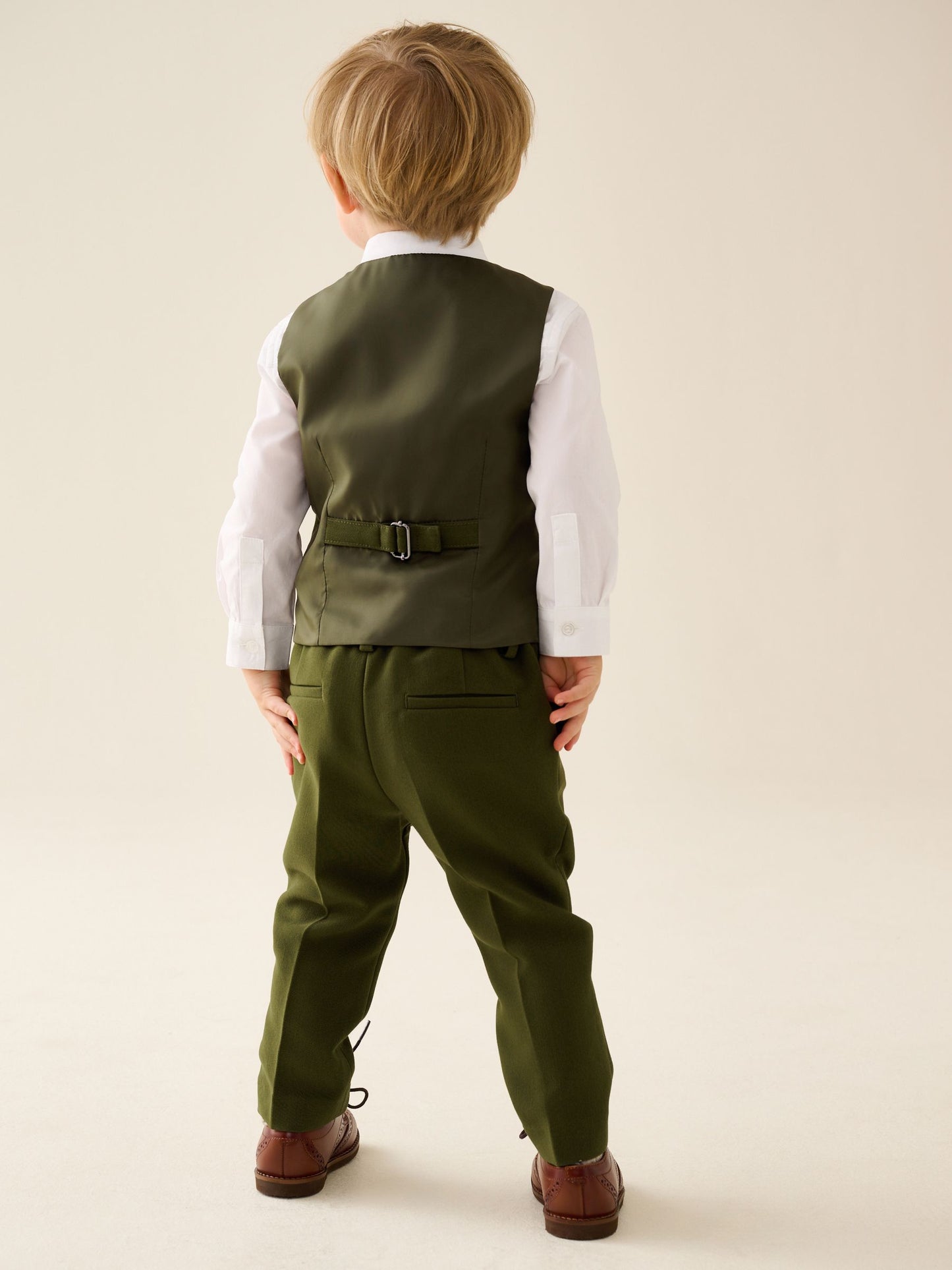 Dsiney Kidz - Olive Green Waistcoat Shirt Trousers & Bow Tie Set (3mths-9yrs) image 3