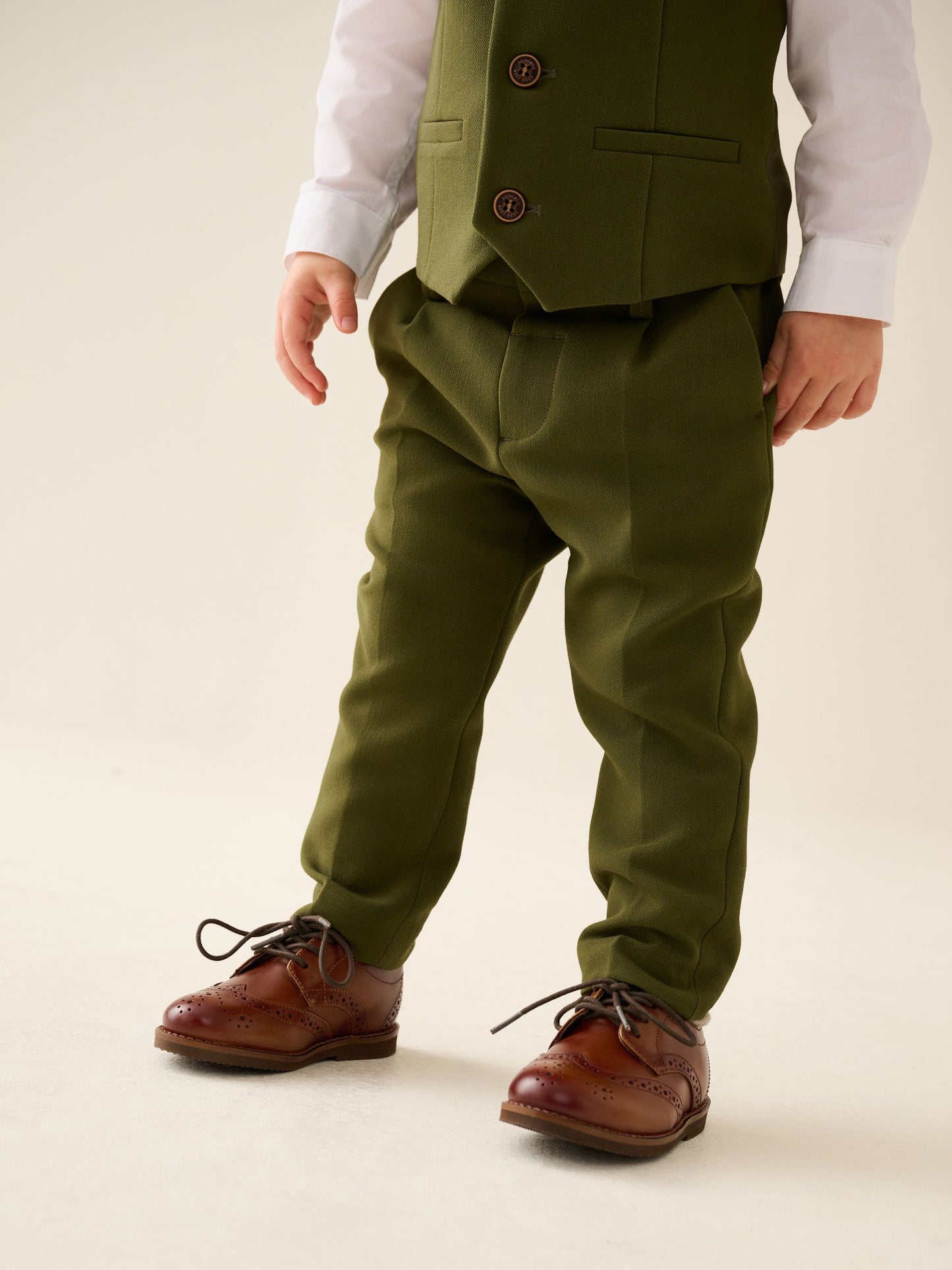 Dsiney Kidz - Olive Green Waistcoat Shirt Trousers & Bow Tie Set (3mths-9yrs) image 4