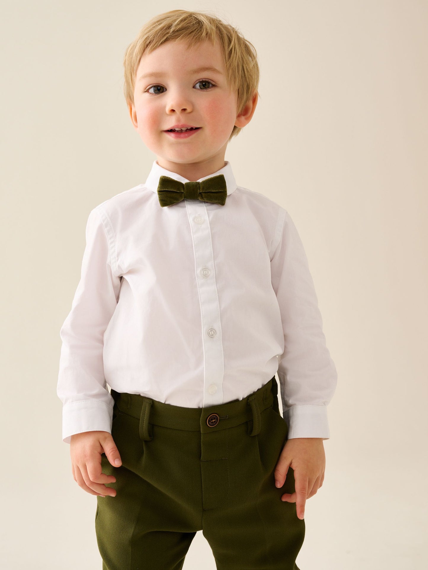 Dsiney Kidz - Olive Green Waistcoat Shirt Trousers & Bow Tie Set (3mths-9yrs) image 6