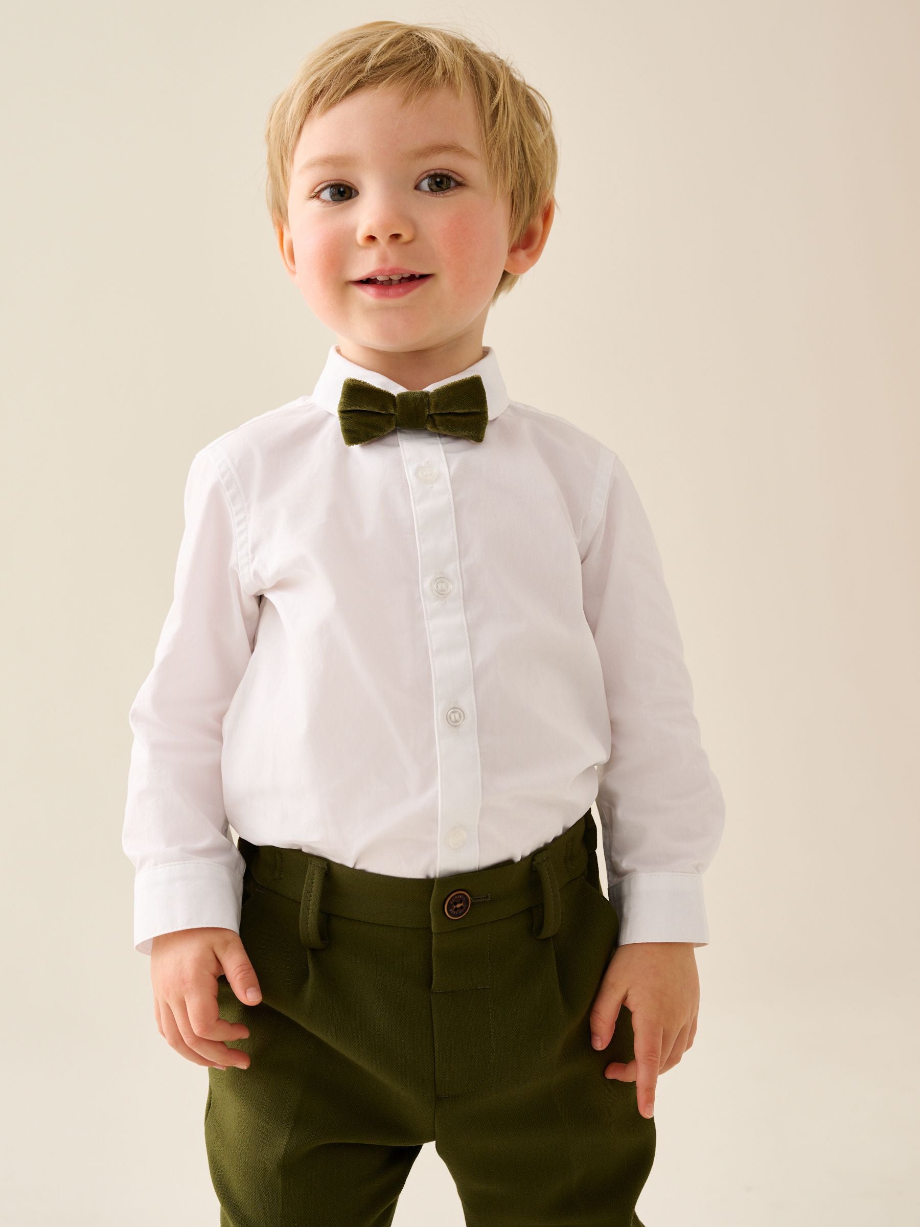 Dsiney Kidz - Olive Green Waistcoat Shirt Trousers & Bow Tie Set (3mths-9yrs) image 6