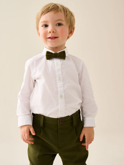 Dsiney Kidz - Olive Green Waistcoat Shirt Trousers & Bow Tie Set (3mths-9yrs) image 6
