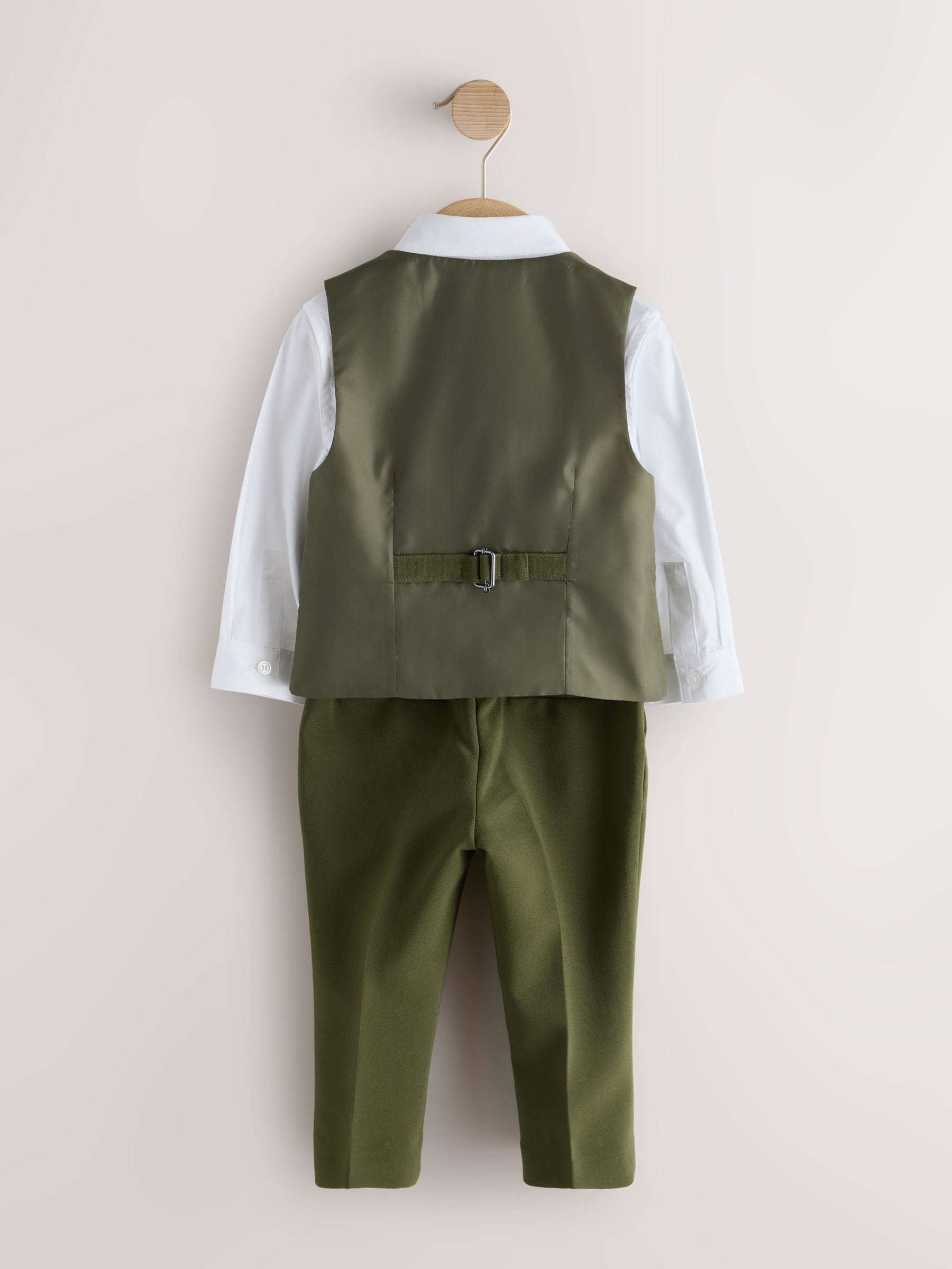 Dsiney Kidz - Olive Green Waistcoat Shirt Trousers & Bow Tie Set (3mths-9yrs) image 9