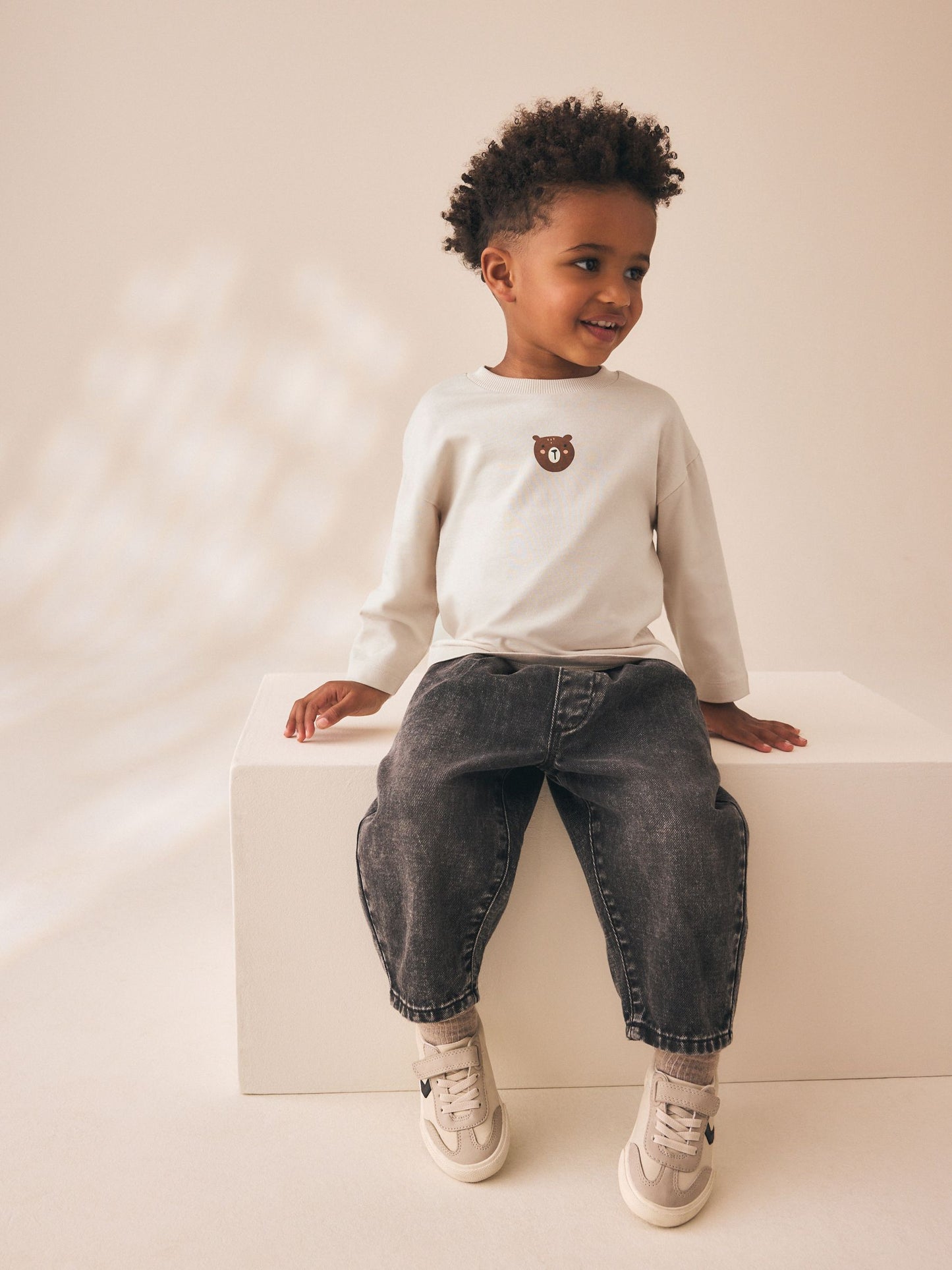 Dsiney Kidz - Neutral Bear Long Sleeve Embroidered T-Shirt (3mths-7yrs) image 2