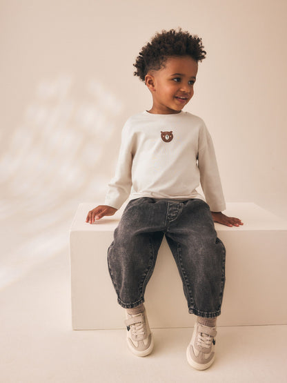 Dsiney Kidz - Neutral Bear Long Sleeve Embroidered T-Shirt (3mths-7yrs) image 2
