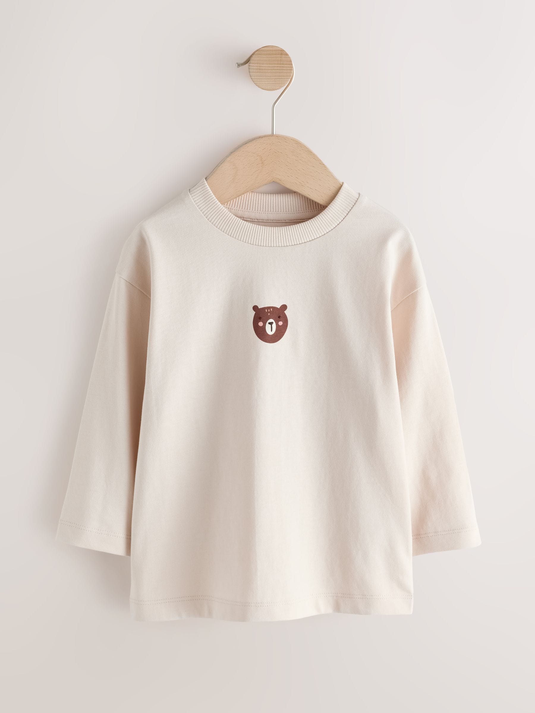 Dsiney Kidz - Neutral Bear Long Sleeve Embroidered T-Shirt (3mths-7yrs) image 5